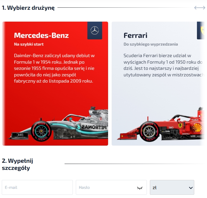 Registro en F1 Casino